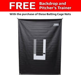 Batting Cage Nets: #60 Twisted Knotted Black Polyethylene. Heavy Duty, Commercial Grade